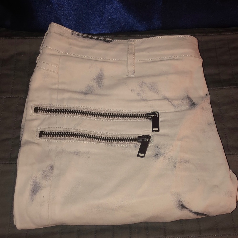 Zara white marble textured pants